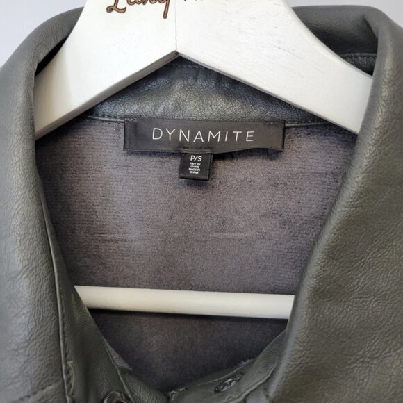 Dynamite Faux Leather Snap  Shacket - Picture 3 of 6